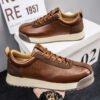 Black Work Casual Leather Shoes Low-cut